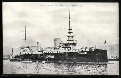 AK Französisches Kriegsschiff Carnot auf Reede