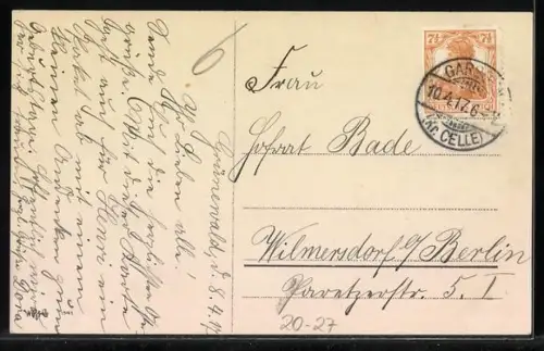 AK Osterküken mit Osterei und Kätzchenzweig, Ostergruss