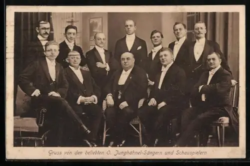 AK O. Junghähnel-Sänger und Schauspieler im Anzug mit Fliege