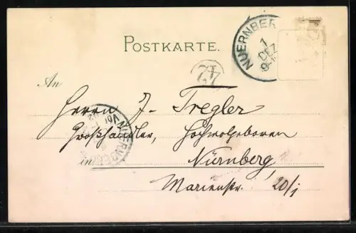 Lithographie Fliehende Rehe im Schnee, Jagdeinladung