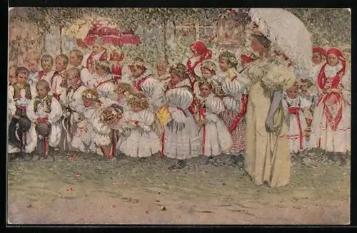 Künstler-AK Joza Uprka: O Boz'm Tele v Hroznové Lhote