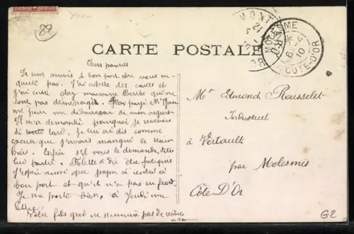 AK Nuits-sous-Ravieres, Mille Bons Baisers, Frauenportrait mit Blumenschmuck