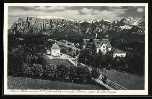 AK Soprabolzano sul Renon, Hotel Holzener mit den Dolomiten