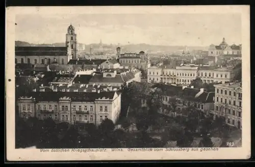 AK Wilna, Vom östlichen Kriegsschauplatz, Gesamtblick vom Schlossberg aus gesehen