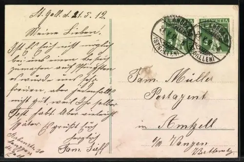 AK St. Gallen, Steinbockfelsen im Wildpark Peter u. Paul