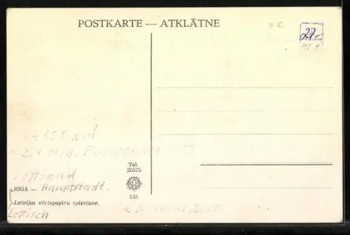 AK Riga, Ortsansicht mit Dampfer