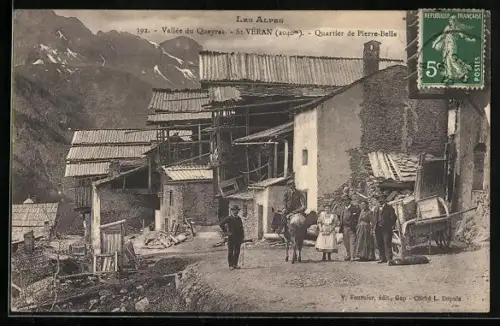 AK Saint-Véran, Quartier de Pierre Belle, Ortspartie