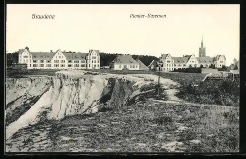 AK Graudenz / Grudziadz, Blick auf die Pionier-Kasernen