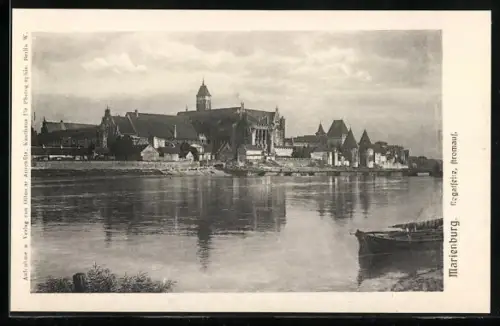 AK Marienburg / Malbork, Nogatseite, Stromauf