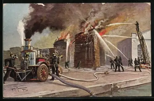 AK Feuerwehrleute löschen einen Brand