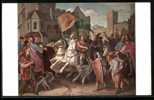 AK München, Das Nibelungenlied, Freskogemälde in der königl. Residenz