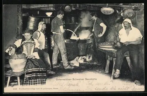 AK Schweizer in der Unterwaldner Sennhütte