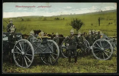 AK Infanteristen mit aufgeprotzten Maschinengewehren