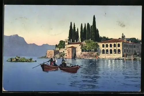AK Punta San Vigilio /Lago di Garda, Hotel-Pension con Isolino
