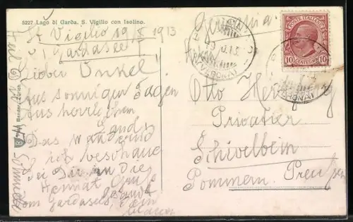 AK Punta San Vigilio /Lago di Garda, Hotel-Pension con Isolino