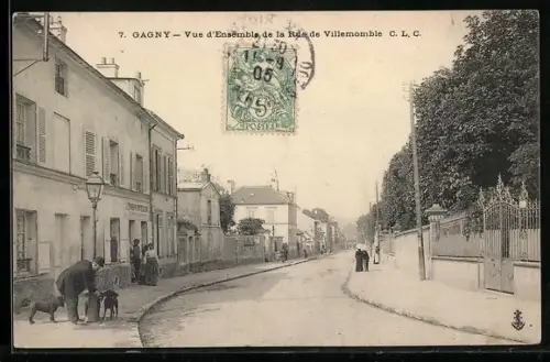 AK Gagny, Vue d`Ensemble de la Rue de Villemomble