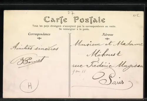 AK La Bonneville-sur-Iton, Route d`Évreux, Magasin Lombardet