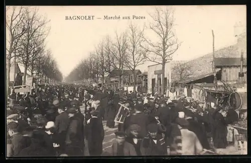 AK Bagnolet, Leute auf dem Trödelmarkt