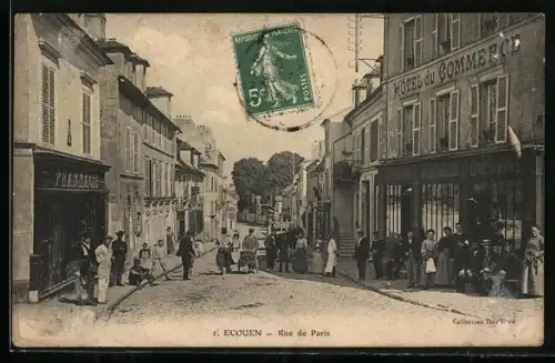 AK Ecouen, Rue de Paris, Strassenpartie