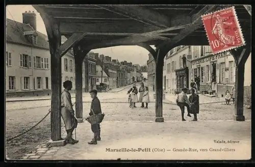 AK Marseille-le-Petit, Grande Rue, vers Grandvilliers