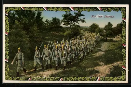 AK Soldaten auf dem Marsch