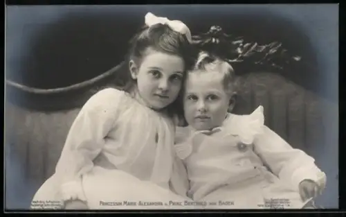 Foto-AK Prinzessin Marie-Alexandra und Prinz Berthold von Baden