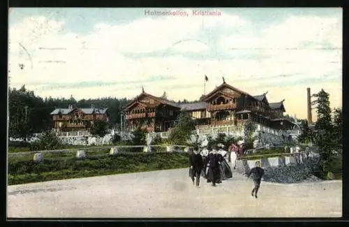 AK Kristiania, Holmenkollen mit Leuten