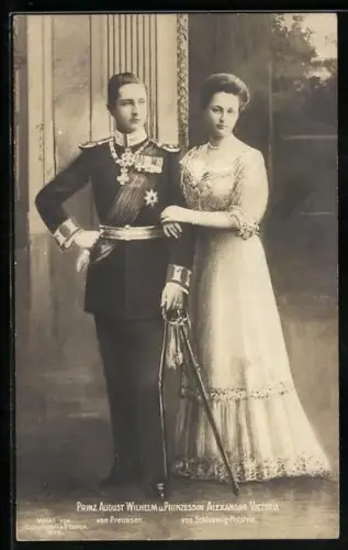 AK Prinz August Wilhelm von Preussen u. Prinzessin Alexandra Victoria von Schleswig-Holstein