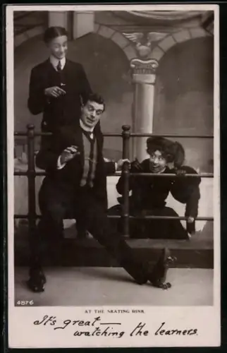 AK At the Skating Rink, It`s great watching the learners, Herr auf Rollschuhen