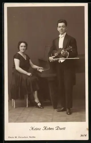 AK Heinz Kobes-Duett mit Klavier und Geige