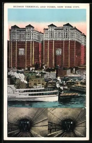 AK New York City, Hudson Terminal and Tubes, U-Bahn