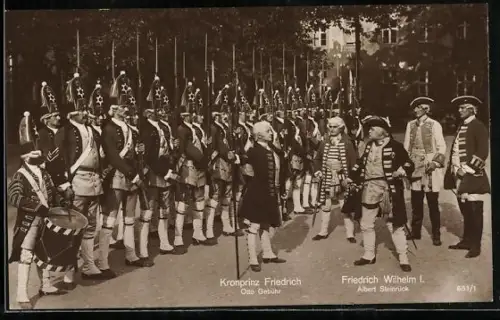 AK Schauspieler Otto Gebühr als Kronprinz Friedrich und Schauspieler Albert Steinrück als Friedrich Wilhelm I.