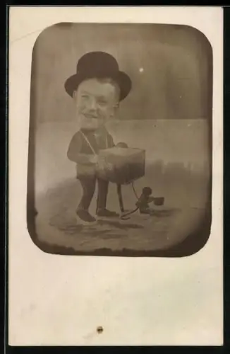 Foto-AK Mann mit Grammophon