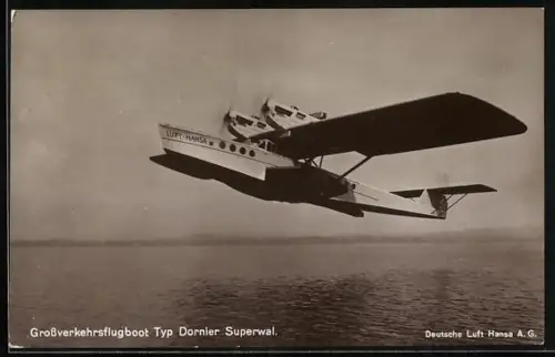 AK Grossverkehrsflugboot Typ Dornier Superwal beim Start