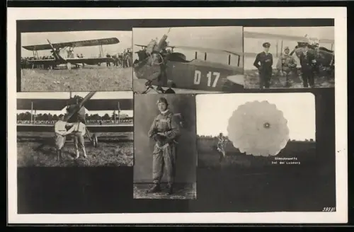 AK Oleschnowitz mit seinem selbstkonstruierten Fallschirm Greif