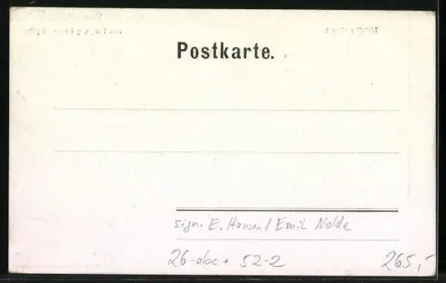 Künstler-AK sign. E. Hansen / Emil Nolde: Der Ortler träumt von verschwundenen Zeiten, Berg mit Gesicht / Berggesichter