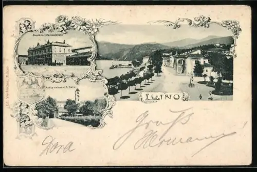 AK Luino, Stazione Internazionale, Antica chiesa di S. Pietro, Una Via