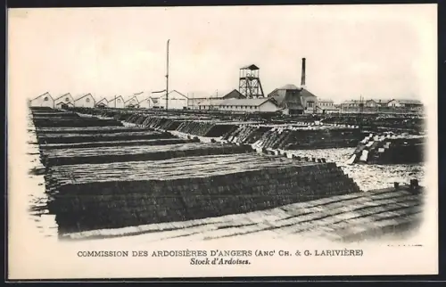 AK Angers, Schiefer Steinbruch, Commision des Ardoisieres d'angers, Stock d'Ardoises
