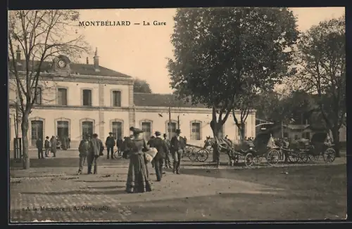 AK Montbéliard, La Gare, Bahnhof