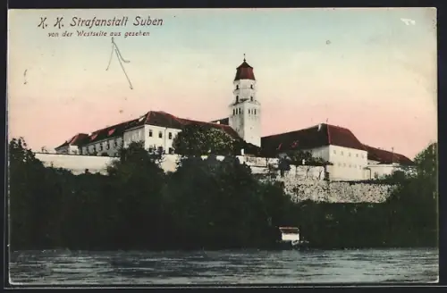 AK Suben, K. K. Strafanstalt von der Westseite aus gesehen