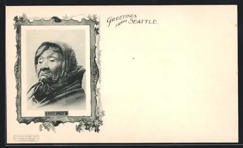 AK Seattle, WA, Indianerfrau Angeline