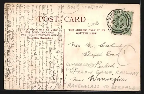 AK Boot, Eskdale Express, Bahnhof