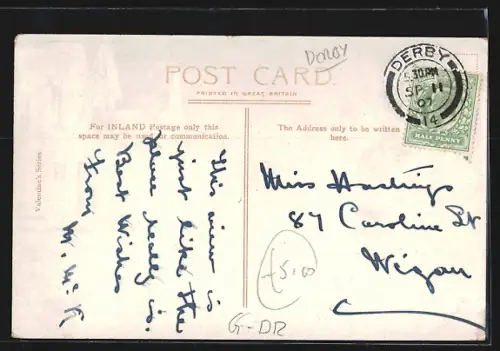 AK Derby, Burton Road, Strassenbahn