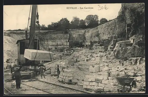 AK Euville, Les Carrières, Steinbruch