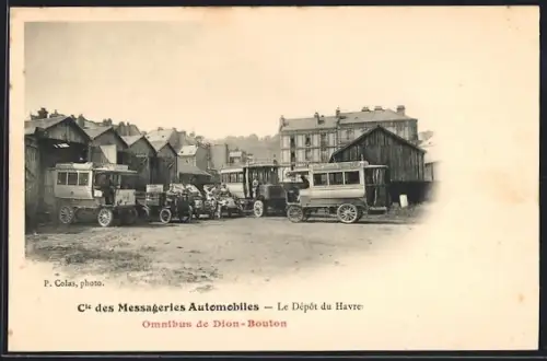 AK Puteaux, Omnibus de Dion-Bouton, Cie des Messageries Atomobiles, Le Depot du Havre