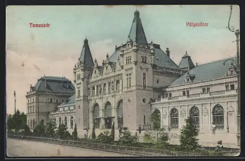 AK Temesvar, Jozsefvarosi indohaz, Bahnhof