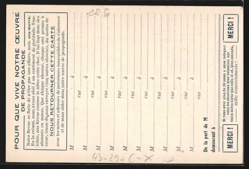 AK Lausanne, Amis de la France dévastée et Nord-Suisse Réunis, Illustrierte, Bestellkarte