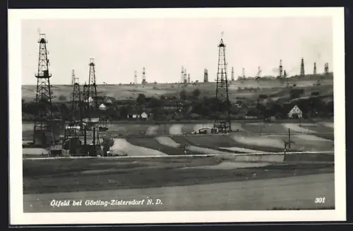 AK Gösting-Zistersdorf, Erdölfeld mit Bohrtürmen