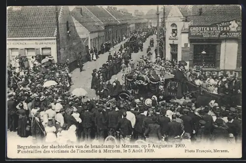 AK Merxem, Begrafenis det slachtoffers van de brandramp 1909