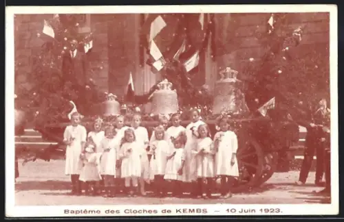 AK Kembs, Baptême des Cloches 1923, Glocke